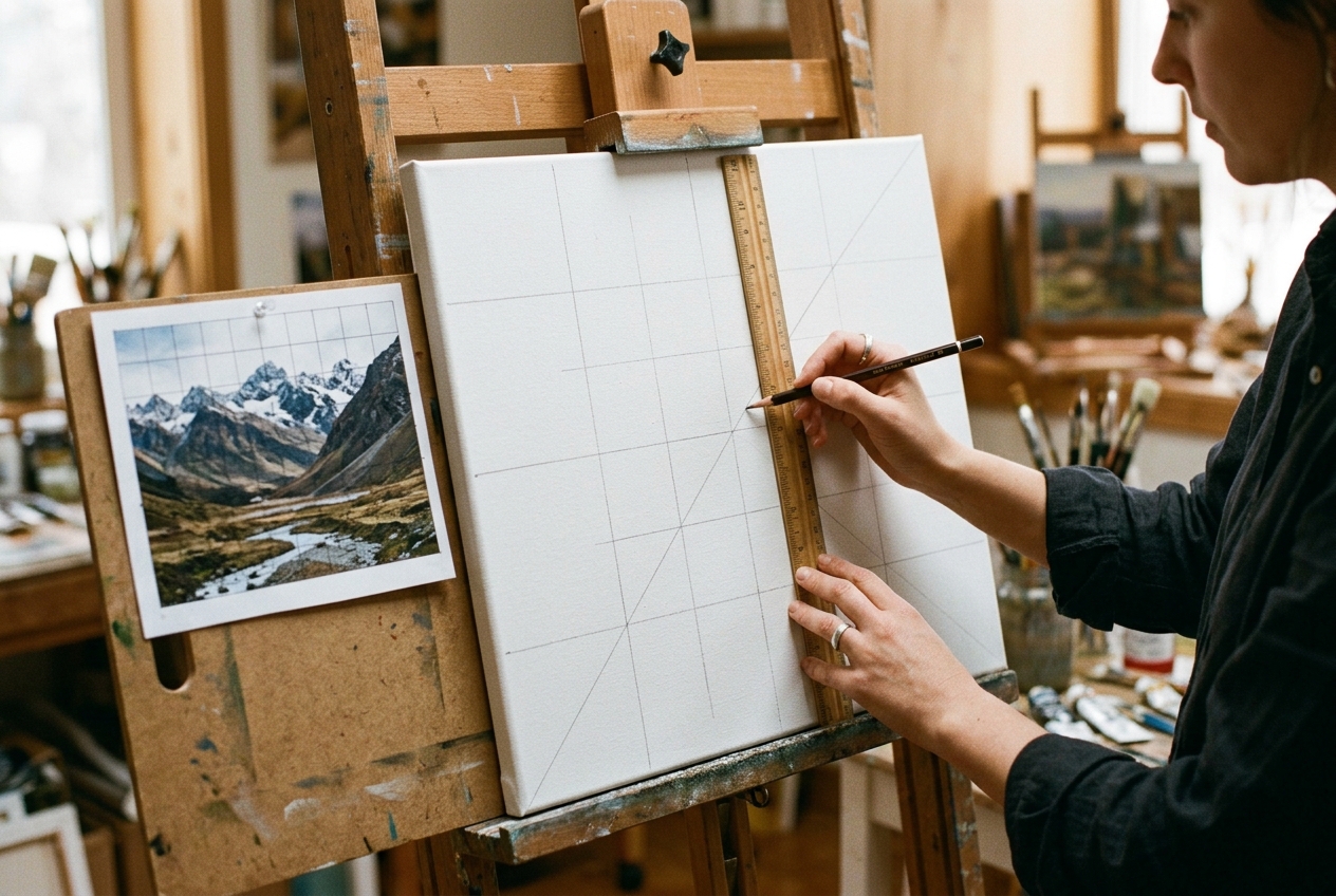 The Complete Guide to the Grid Method in Drawing: Scaling Reference Photos Without Distortion